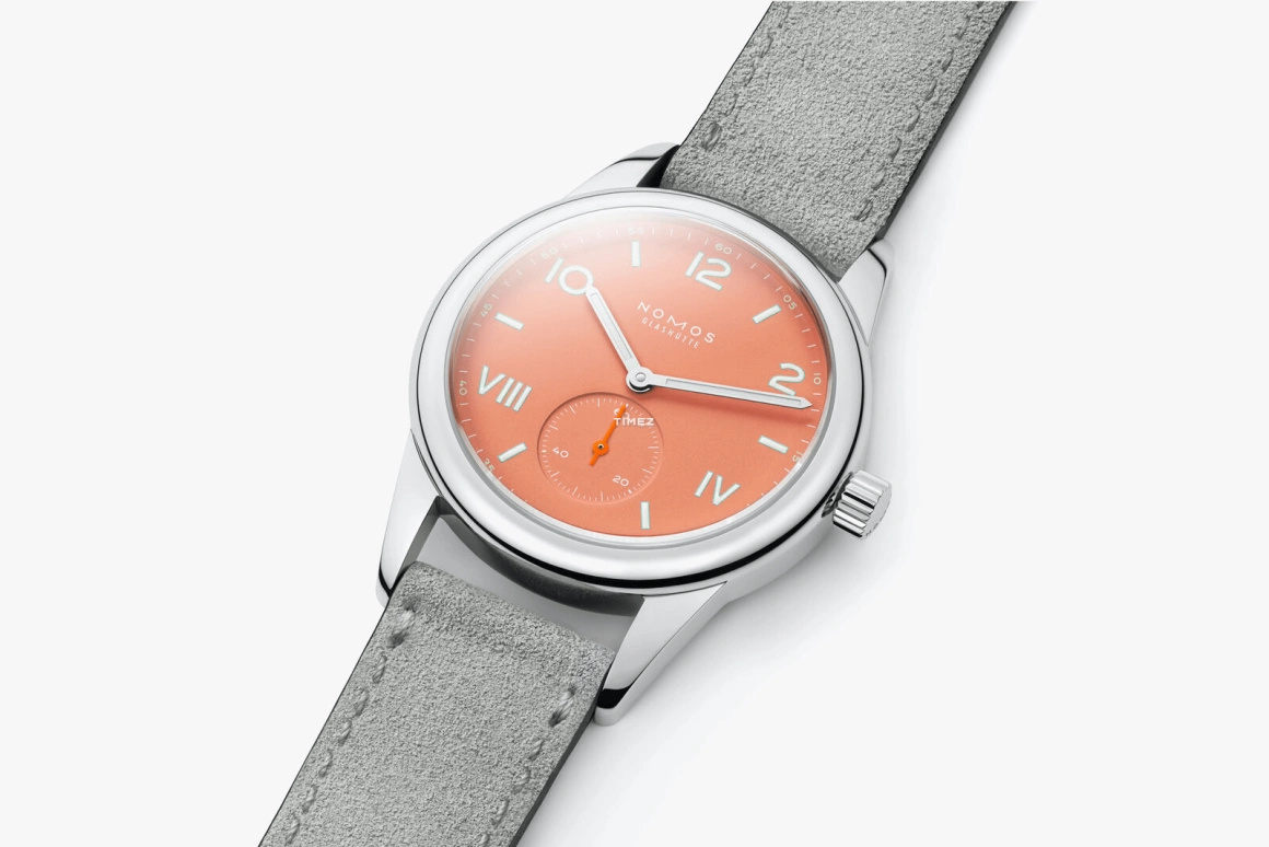 Nomos Glashütte,Club 36mm,36mm,Stainless Steel,Orange Red,Handwound,43hours,In-house Caliber,714