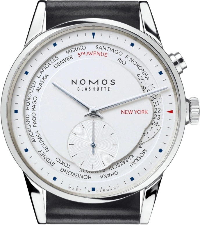 Nomos Glashütte,Zürich 39.90mm,39.90mm,Stainless Steel,White,Automatic,World Time,Equation of Time,805,805.S3