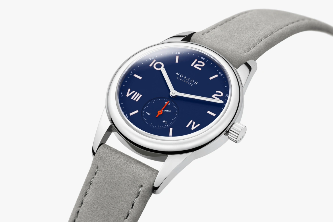 Nomos Glashütte,Club 36mm,36mm,Stainless Steel,Blue,Handwound,43hours,In-house Caliber,719,719.GB
