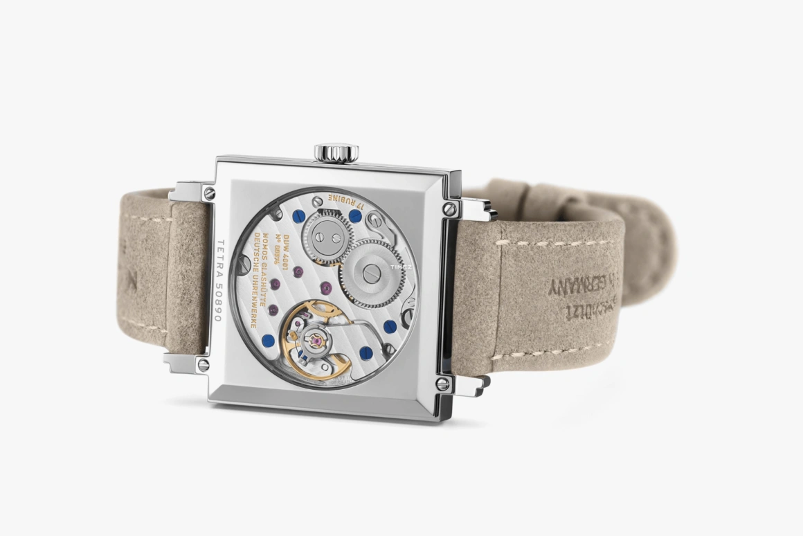 Nomos Glashütte,Tetra 29.50mm,29.50mm,Stainless Steel,Red,Handwound,53hours,In-house Caliber,438