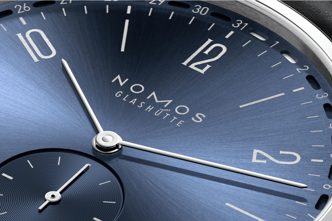 Nomos Glashütte,Tangente 37mm,37mm,Stainless Steel,Blue,Handwound,Day,52hours,136