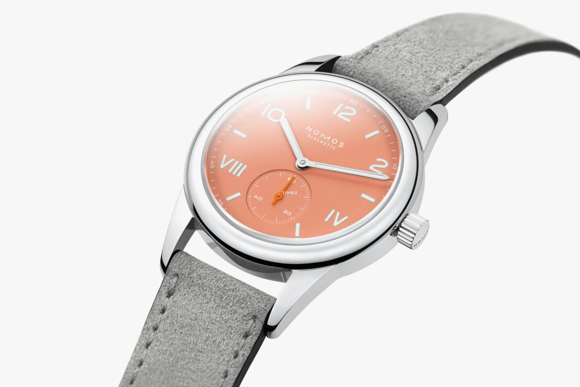 Nomos Glashütte,Club 36mm,36mm,Stainless Steel,Orange,Handwound,43hours,In-house Caliber,714,714.GB