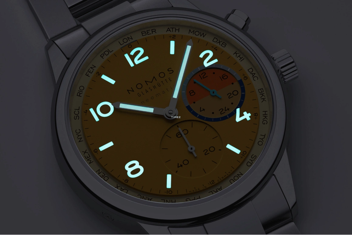 Nomos Glashütte,Club 40mm,40mm,Stainless Steel,Sand,Automatic,World Time,Day / Night Indication,790,790.S6