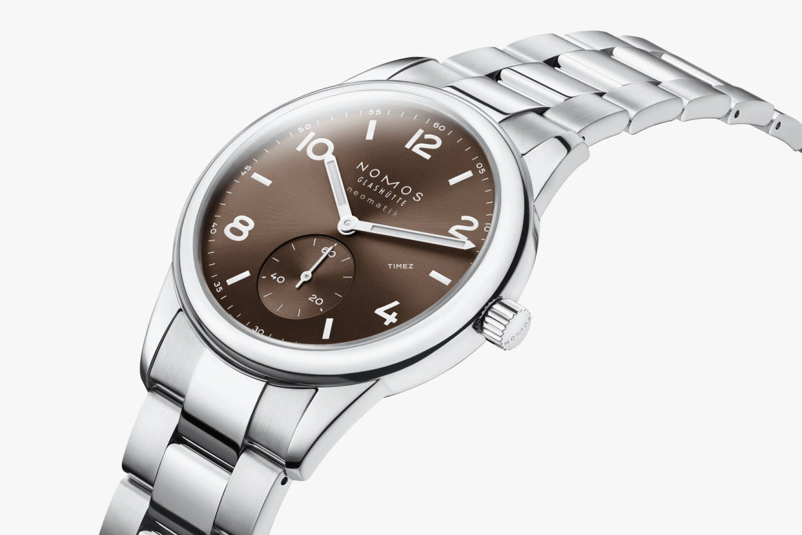 Nomos Glashütte,Club 39.50mm,39.50mm,Stainless Steel,Brown,Automatic,42hours,In-house Caliber,759