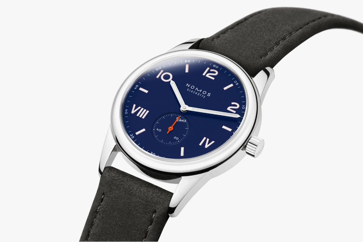 Nomos Glashütte,Club 38.50mm,38.50mm,Stainless Steel,Blue,Handwound,43hours,In-house Caliber,722
