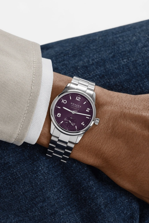 Nomos Glashütte,Club 34mm,34mm,Stainless Steel,Purple,Automatic,42hours,In-house Caliber,757,757.SB