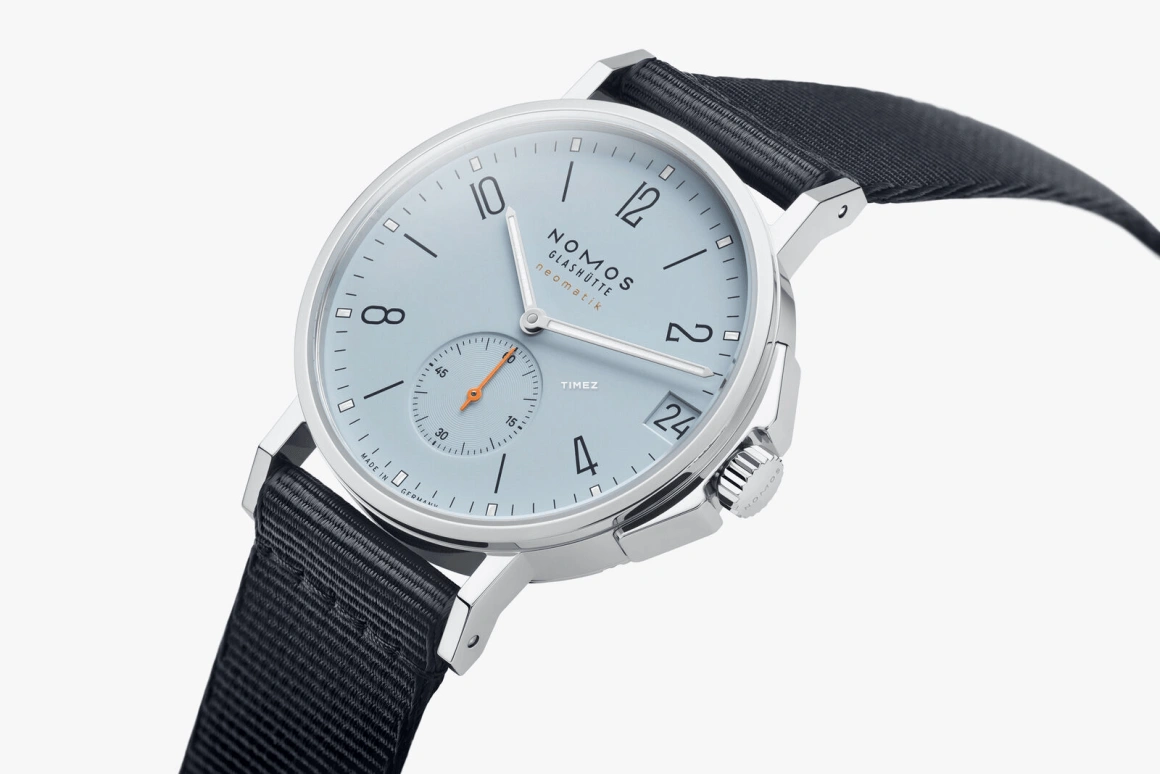 Nomos Glashütte,Ahoi 38.50mm,38.50mm,Stainless Steel,Sky Blue,Automatic,Day,42hours,516