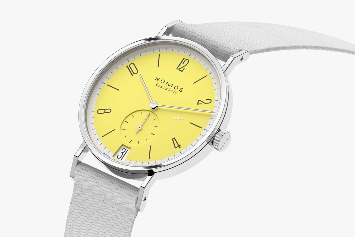 Nomos Glashütte,Tangente 37.50mm,37.50mm,Stainless Steel,Yellow,Handwound,Big Date,42hours,179,179.S6
