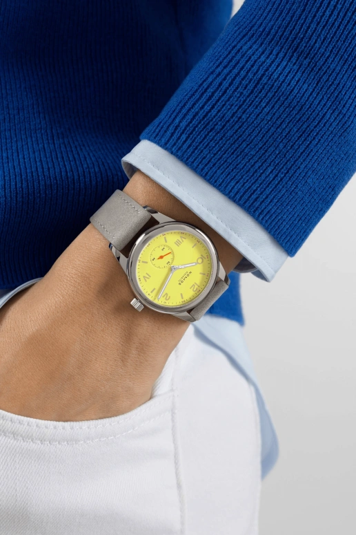 Nomos Glashütte,Club 36mm,36mm,Stainless Steel,Yellow,Handwound,43hours,In-house Caliber,718,718.GB