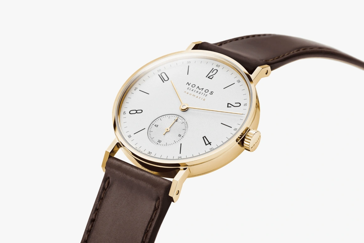 Nomos Glashütte,Tangente 35mm,35mm,Yellow Gold,Silver White,Automatic,42hours,In-house Caliber,162