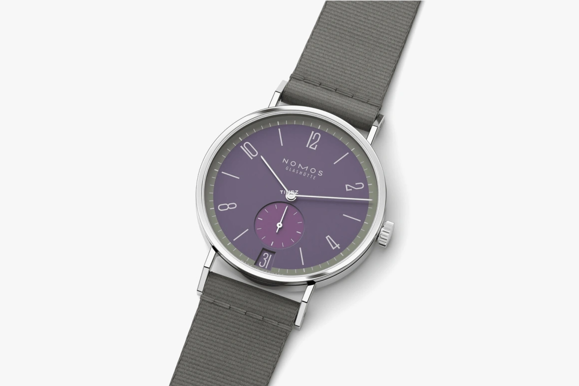 Nomos Glashütte,Tangente 37.50mm,37.50mm,Stainless Steel,Purple,Handwound,Big Date,42hours,179,179.S9
