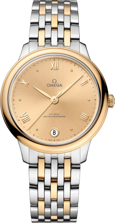 Omega,De Ville 34mm,34mm,Stainless Steel,Yellow,Gold,Automatic,55hours,In-house Caliber,434,434.20.34.20.08.001