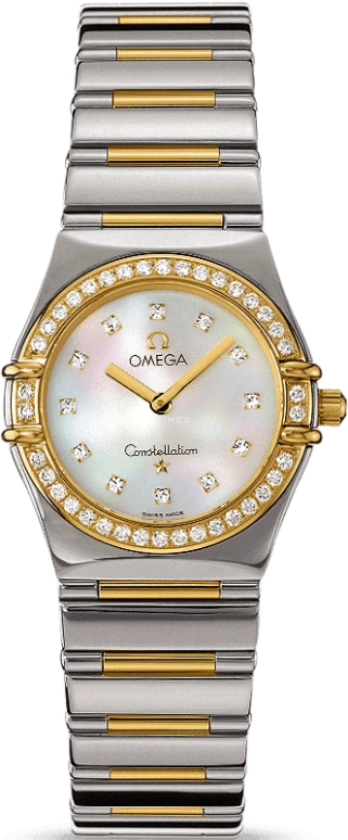 Omega,Constellation 25.50mm,25.50mm,Yellow Gold,Stainless Steel,White,Quartz,30000hours,In-house Caliber,1376,1376.75.00