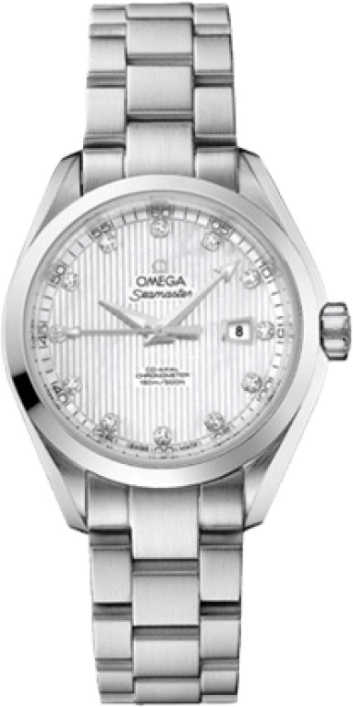 Omega,Aqua Terra 34mm,34mm,Stainless Steel,White,Automatic,Date,Zodiac Indications,Co-Axial Escapement,231,231.10.34.20.55.001