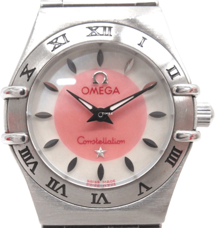 Omega,Constellation 22.50mm,22.50mm,Stainless Steel,White,Pink,Quartz,30000hours,In-house Caliber,1562,1562.83.00