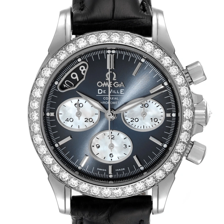 Omega,De Ville 35mm,35mm,Stainless Steel,Grey,Automatic,Chronograph,Day,422,422.18.35.50.06.001