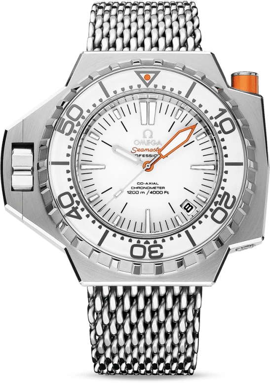 Omega,Seamaster PloProf 55mm,55mm,Stainless Steel,White,Automatic,Date,Co-Axial Escapement,224,224.30.55.21.04.001