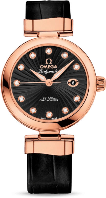 Omega,LadyMatic 34mm,34mm,Red Gold,Black,Automatic,Date,Co-Axial Escapement,425,425.63.34.20.51.001