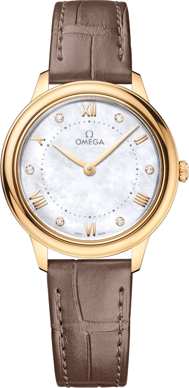 Omega,De Ville 30mm,30mm,Yellow Gold,Silver White,Quartz,In-house Caliber,Sapphire,434,434.53.30.60.55.002