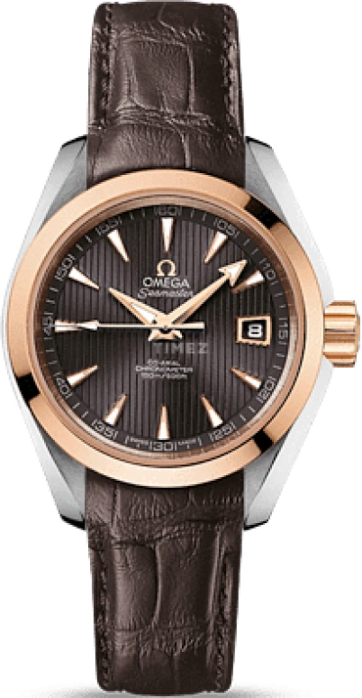 Omega,Aqua Terra 30mm,30mm,Red Gold,Stainless Steel,Grey,Automatic,Date,Zodiac Indications,Co-Axial Escapement,231,231.23.30.20.06.001