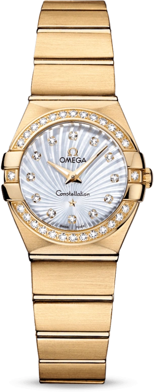 Omega,Constellation 24mm,24mm,Yellow Gold,White,Quartz,30000hours,In-house Caliber,123,123.55.24.60.55.003
