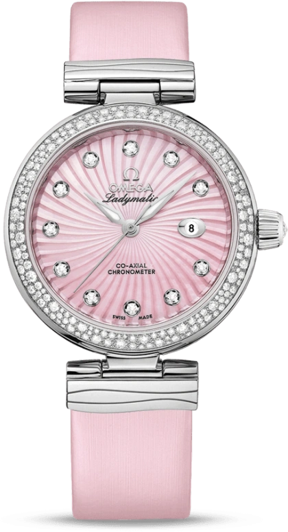 Omega,LadyMatic 34mm,34mm,Stainless Steel,Pink,Automatic,Date,Zodiac Indications,Co-Axial Escapement,425,425.37.34.20.57.001