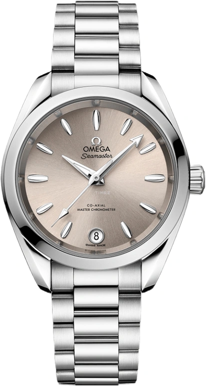 Omega,Aqua Terra 34mm,34mm,Stainless Steel,Beige,Automatic,Date,Co-Axial Escapement,220,220.10.34.20.09.001
