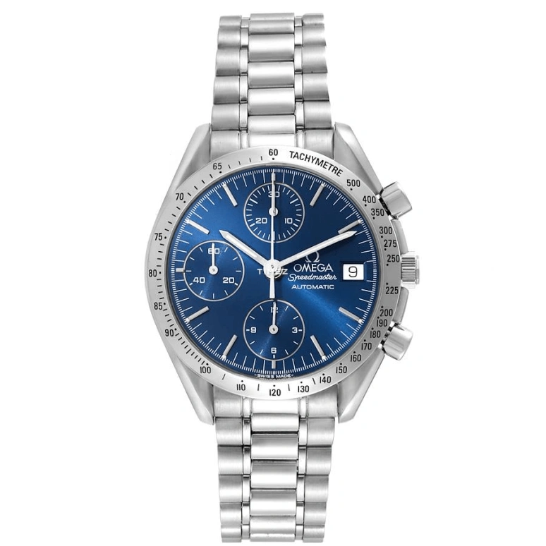 Omega,Speedmaster 39mm,39mm,Stainless Steel,Blue,Automatic,Chronograph,Day,3511,3511.80.00