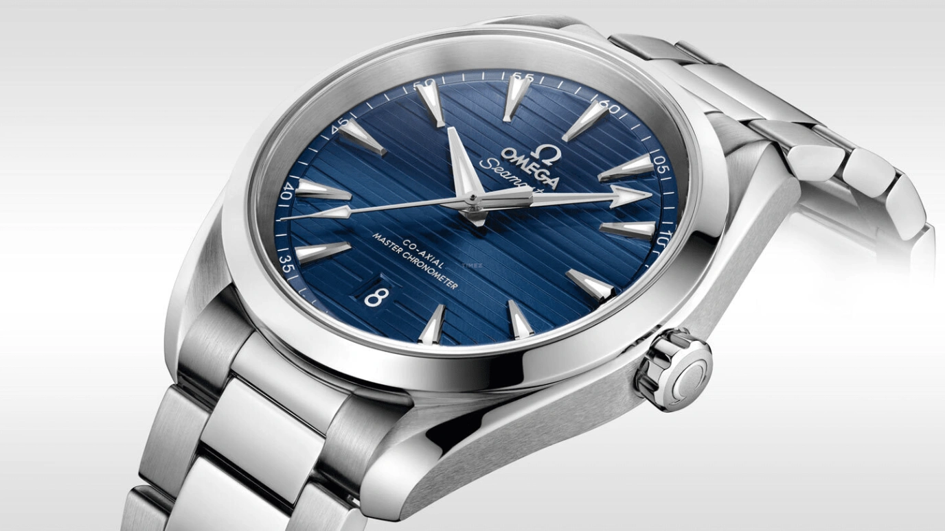Omega,Aqua Terra 38mm,38mm,Stainless Steel,Blue,Automatic,Date,Co-Axial Escapement,220,220.10.38.20.03.001