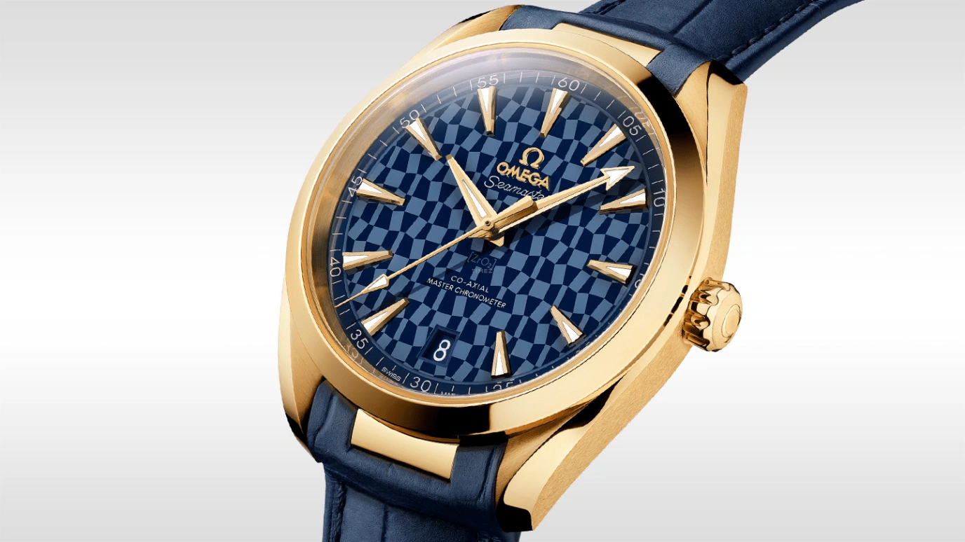 Omega,Aqua Terra 41mm,41mm,Yellow Gold,Blue,Automatic,Date,Co-Axial Escapement,522,522.53.41.21.03.001