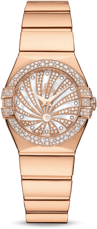 Omega,Constellation 24mm,24mm,Red Gold,White,Quartz,30000hours,In-house Caliber,123,123.55.24.60.55.013