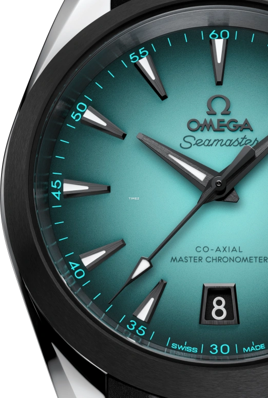 Omega,Aqua Terra 38mm,38mm,Stainless Steel,Ceramic,Gradient,Turquoise,Automatic,Day,Anti-magnetic,220,220.32.38.20.03.001