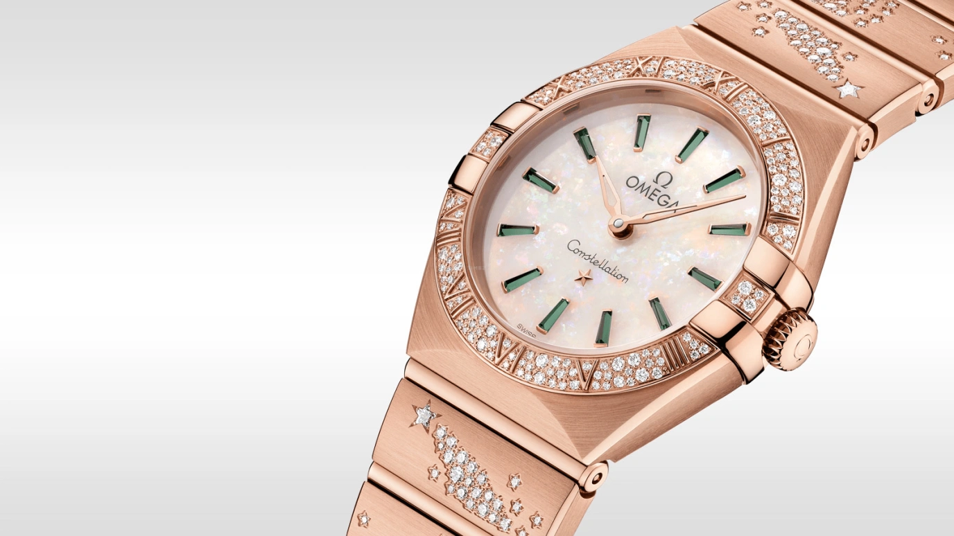 Omega,Constellation 28mm,28mm,Sedna Gold,White,Quartz,In-house Caliber,Sapphire,131,131.55.28.60.99.004