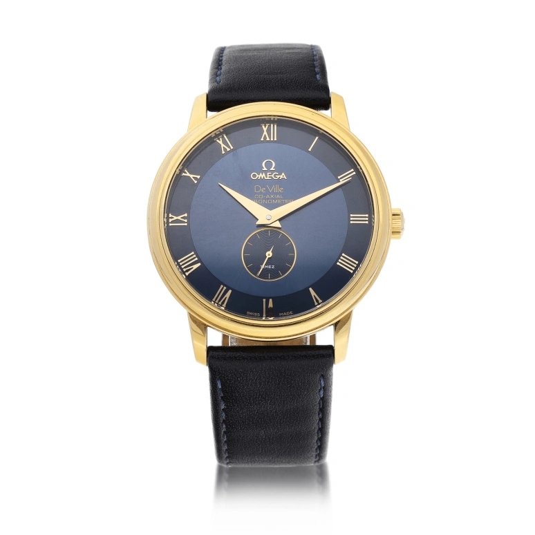 Omega,De Ville 39mm,39mm,Yellow Gold,Blue,Automatic,48hours,In-house Caliber,4613,4613.80.02