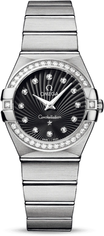 Omega,Constellation 27mm,27mm,Stainless Steel,Black,Quartz,30000hours,In-house Caliber,123,123.15.27.60.51.001
