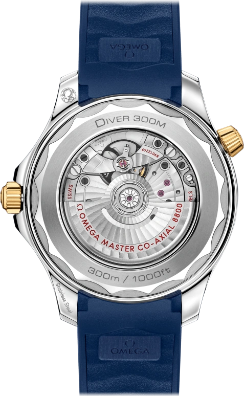 Omega,Seamaster Diver 300M 42mm,42mm,Ceramic,Yellow Gold,Stainless Steel,Blue,Automatic,Date,Co-Axial Escapement,210,210.22.42.20.03.001