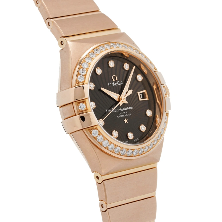Omega,Constellation 31mm,31mm,Red Gold,Brown,Automatic,Day,50hours,123,123.55.31.20.63.001