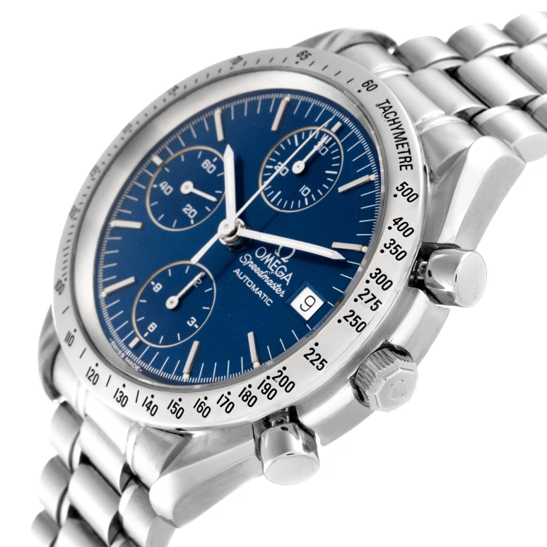 Omega,Speedmaster 39mm,39mm,Stainless Steel,Blue,Automatic,Chronograph,Day,3511,3511.80.00