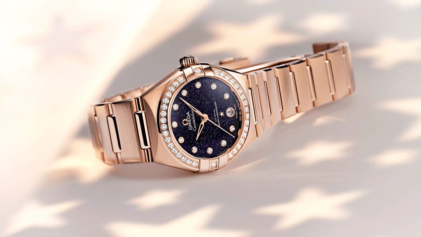 Omega,Constellation 29mm,29mm,Sedna Gold,Blue,Automatic,Date,Co-Axial Escapement,131,131.55.29.20.53.003