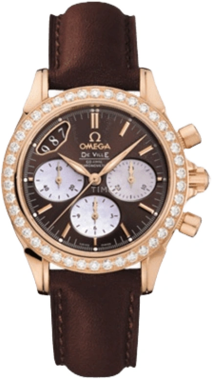 Omega,De Ville 35mm,35mm,Red Gold,Brown,Automatic,Chronograph,Day,422,422.58.35.50.13.001