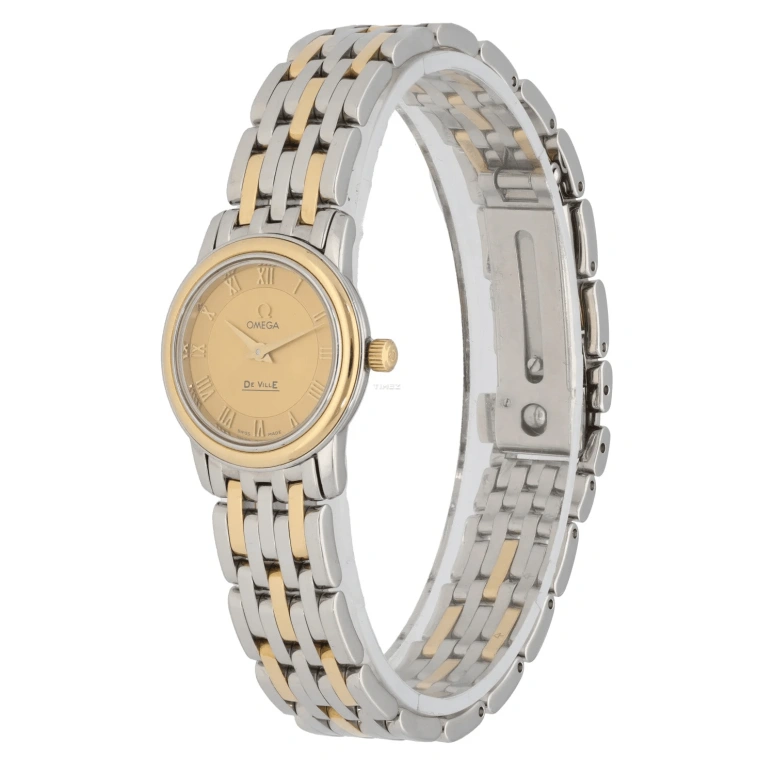 Omega,De Ville 22mm,22mm,Yellow Gold,Stainless Steel,Champagne,Quartz,30000hours,In-house Caliber,4370,4370.12.00