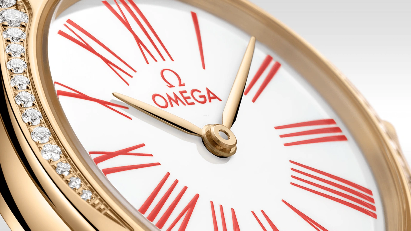 Omega,De Ville 26mm,26mm,Moonshine Gold,Rose,White,Quartz,In-house Caliber,Sapphire,428,428.57.26.60.04.003