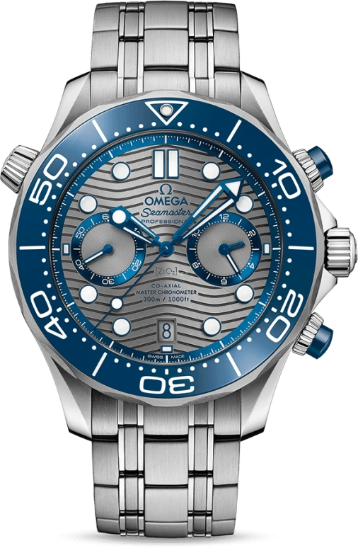 Omega,Seamaster Diver 300M 44mm,44mm,Stainless Steel,Grey,Automatic,Chronograph,Date,Co-Axial Escapement,Column Wheel,60hours,In-house Caliber,210,210.30.44.51.06.001