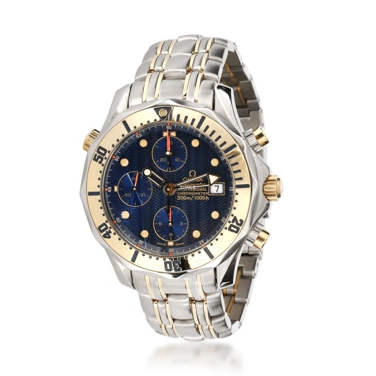 Omega,Seamaster Diver 300M 41.50mm,41.50mm,Yellow Gold,Stainless Steel,Blue,Automatic,Chronograph,Day,2398,2398.80.00