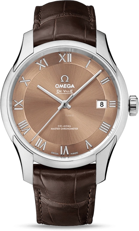 Omega,De Ville 41mm,41mm,Stainless Steel,Brown,Automatic,Date,Co-Axial Escapement,433,433.13.41.21.10.001