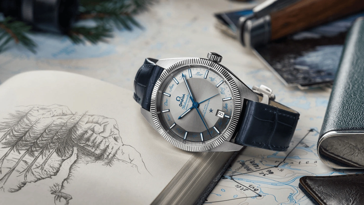 Omega,Globemaster 41mm,41mm,Tungsten,Stainless Steel,Grey,Automatic,Annual Calendar,Month,Date,Zodiac Indications,55hours,In-house Caliber,130,130.33.41.22.06.001