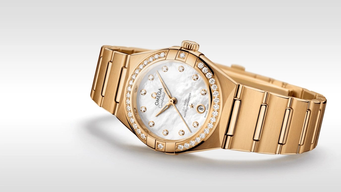 Omega,Constellation 29mm,29mm,Yellow Gold,White,Automatic,Date,Co-Axial Escapement,131,131.55.29.20.55.002