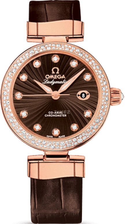 Omega,LadyMatic 34mm,34mm,Red Gold,Brown,Automatic,Date,Co-Axial Escapement,425,425.68.34.20.63.002