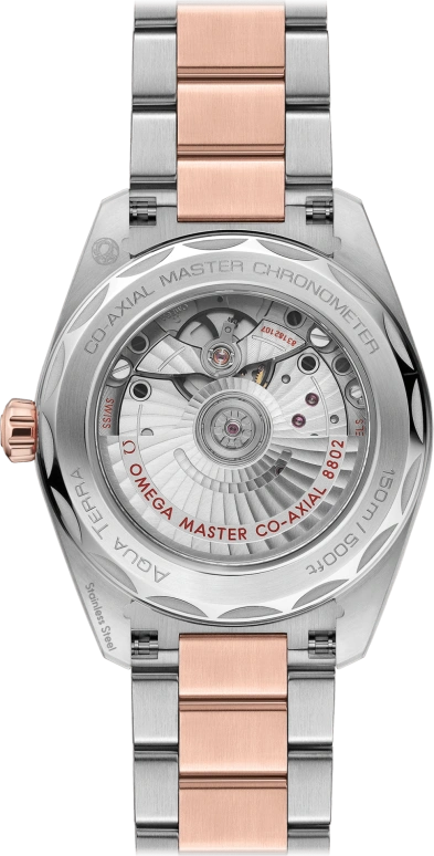 Omega,Aqua Terra 38mm,38mm,Sedna Gold,Stainless Steel,Green,Automatic,Date,Co-Axial Escapement,220,220.20.38.20.10.001