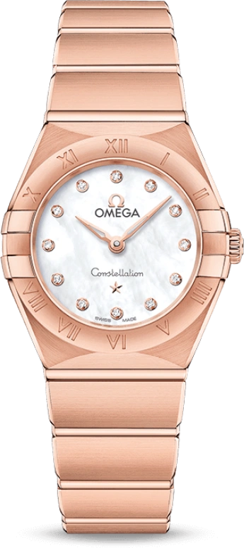 Omega,Constellation 25mm,25mm,Sedna Gold,White,Quartz,Day,Zodiac Indications,131,131.50.25.60.55.001
